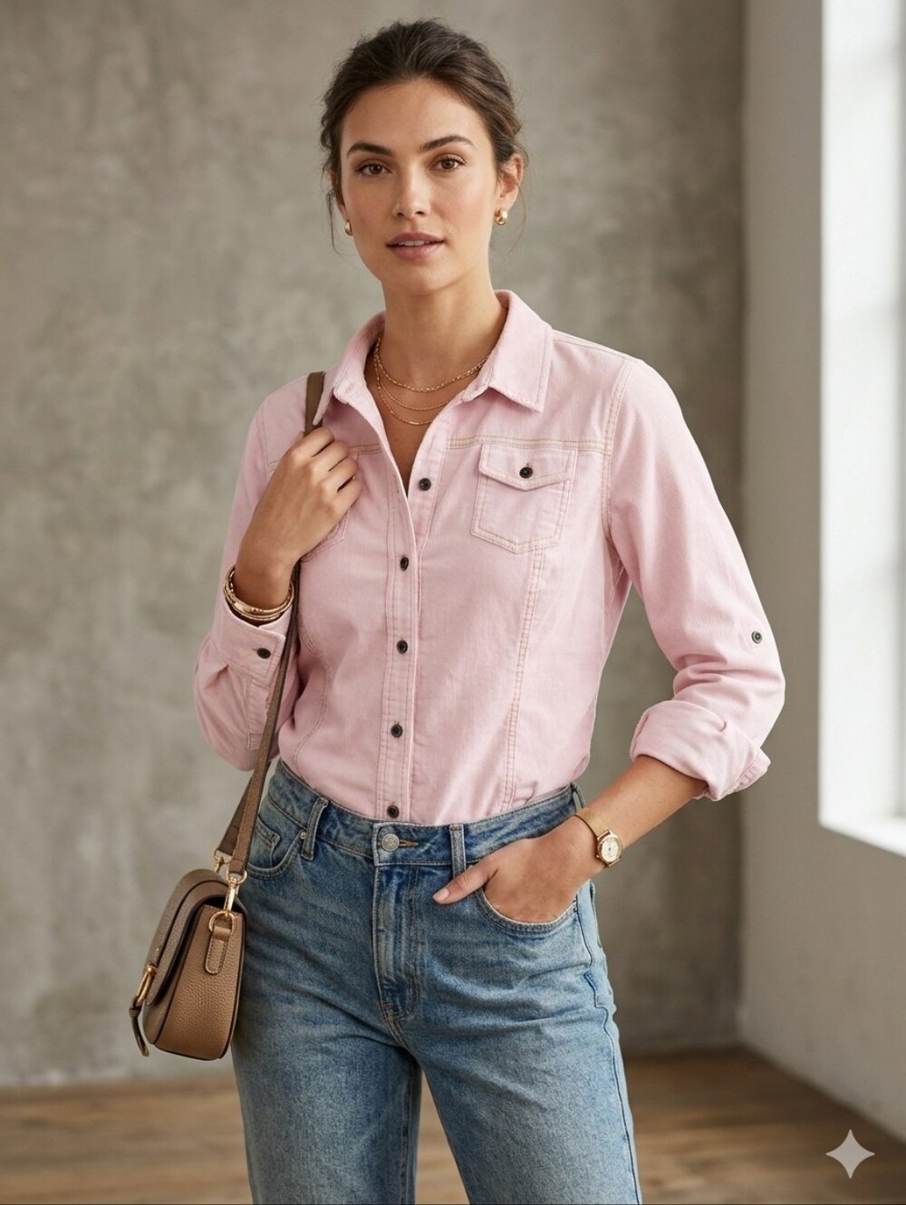 Sonoma Pale Pink Casual Button Shirt 100% Cotton Size XL